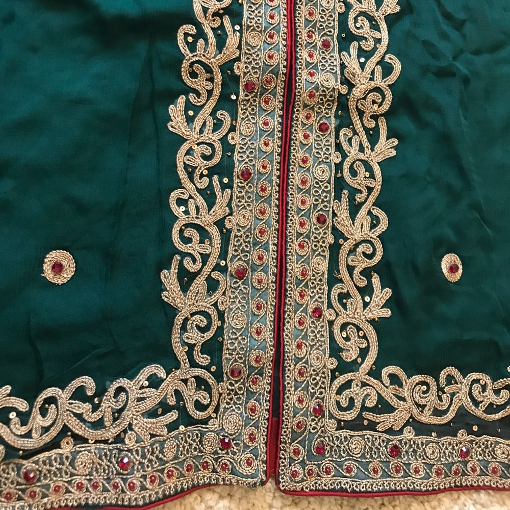 3 piece pure chiffon suit with tilla dori work